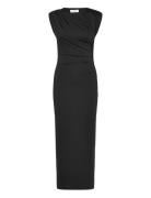 Rwbillie Sl Drape Long Dress Black Rosemunde