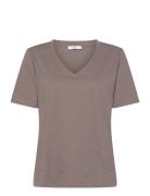 Cc Heart Basic Regular V-Neck T-Shi Beige Coster Copenhagen