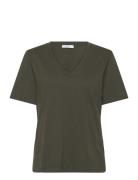 Cc Heart Basic Regular V-Neck T-Shi Khaki Coster Copenhagen