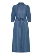 Rwdallas Ls Midi Dress Blue Rosemunde