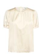 Rhjasmine Silk Blend Ss Blouse Cream Rosemunde
