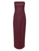 Beaded Maxi Tube Dress Burgundy ROTATE