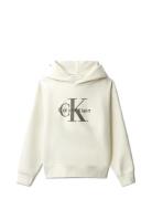 Light Monologo Hoodie Cream Calvin Klein