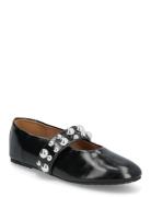 Bialuna Studded Ballet Flat Faux Leather Black Bianco
