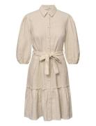 Linen Dress Beige A-View