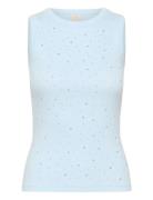 Kacarna Rhinest Top Blue Kaffe
