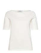 Rwnatali 2/4 Boatneck T-Shirt White Rosemunde