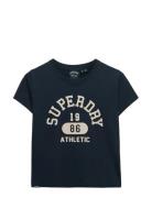 Ath Graphic Fitted Tee Navy Superdry