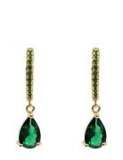 Sandrine Drop Ear Gold Green Green Pipol's Bazaar