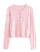 Fine-Knit Cardigan Pink Lindex