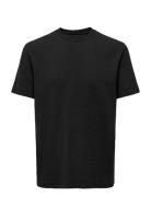 Onskian Life Reg Seersucker Ss Tee Noos Black ONLY & SONS