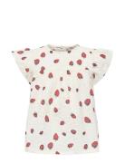 Kmgfina Cerise Ss Top Aop Wvn Cream Kids Only
