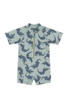 Swim Suit Uv Aop Green Mikk-line