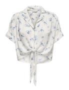 Onlpaula Life S/S Tie Shirt Wvn Noos White ONLY