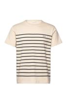 Placed Stripe Ss Tshirt Cream GANT