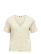 Objkelly S/S Re V-Neck Cardigan Noos Cream Object