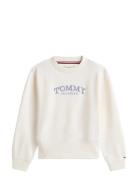 High Rib Hem Crew Neck Cream Tommy Hilfiger