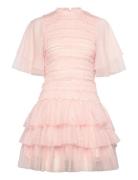 Minnie Short Sleeve Lace Mini Dress Pink Malina