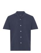 Casual Linen Blend Resort S/Scasual Linen Blend Resort S/S Navy Lindbe...