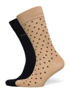 Dot And Solid Socks 2-Pack Beige GANT