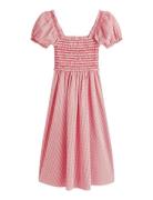 Gingham Smock Ss Midi Dress Red Tommy Hilfiger