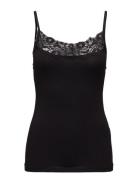 Viofficiel Lace Strap Top - Noos Black Vila