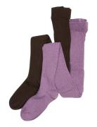 Stocking - Solid Rib 2-Pack Brown Minymo