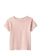 Monologo Rib Baby Tee Pink Calvin Klein