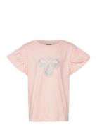 Hmljr Ruffle T-Shirt Ss Big Bee Pink Hummel