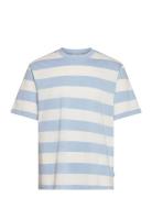 Striped Over D O-Neck Tee S/S Blue Lindbergh