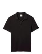Ss Slim Supima Zip Polo Black Calvin Klein