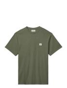 Ss Waffle Woven Label Crewnk Tee Khaki Calvin Klein Jeans