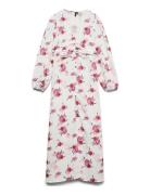 Vmlisa Ls V-Neck Long Dress Wvn White Vero Moda