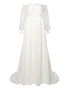 Amelia Off-The-Shoulder Organza Bridal Gown Cream Malina