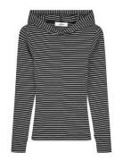2X2 Cotton Stripe Tutti Hood Black Mads Nørgaard