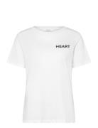 Tee With Heart Embroidery White Coster Copenhagen