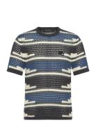 Kente Stripe Knit Shirt Blue Daily Paper