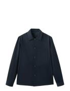 Non-Iron Overshirt Pocket Navy Mango