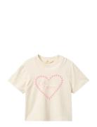 T-Shirt W. Embroidery Cream Copenhagen Colors