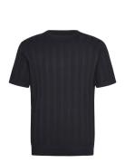 Knitted Crew Neck T-Shirt Navy Lindbergh