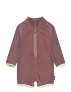 Swim Suit Ls Uv Basic, Grs Brown Mikk-line