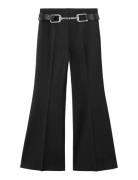 Flared Trousers With Belt Black Mango