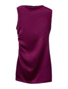 Satin Dress With Creased Effect Purple Mango