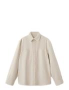 100% Cotton Overshirt With Pockets Beige Mango