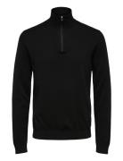 Slhberg Half Zip Cardigan Noos Black Selected