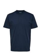 Slmcolman Ss O-Neck Tee Noos Navy Selected