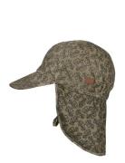 Cap W/Neck & Tie W/Print Green Melton