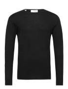 Slhrome Ls Knit Crew Neck Black Selected