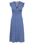 Onlmay Life S/L Wrap Midi Dress Jrs Blue ONLY