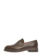 Slmblake Leather Penny Loafer Brown Selected